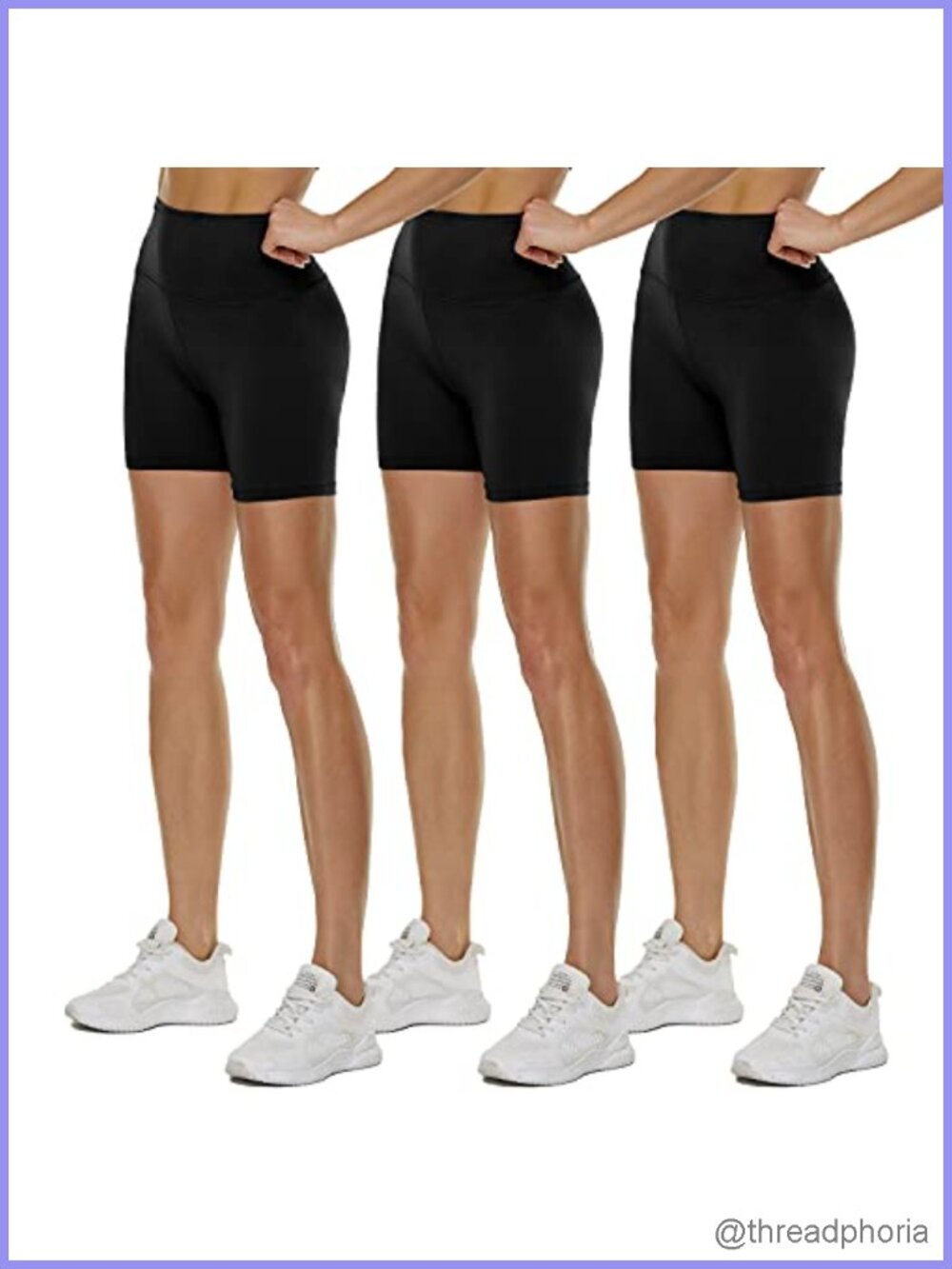 3 Pack High Waisted Biker Shorts Women's Athletic Spandex